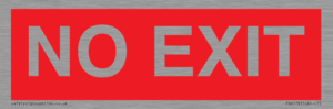 NO EXIT red background